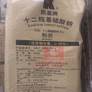 十二烷基硫酸鈉，C12H25SO4Na，